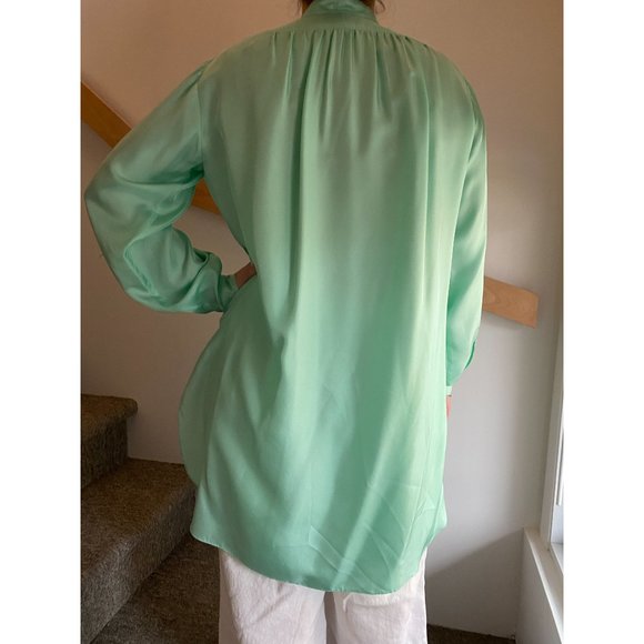 Chris Benz Turquoise Silk Tunic, size 8US - Picture 2 of 10